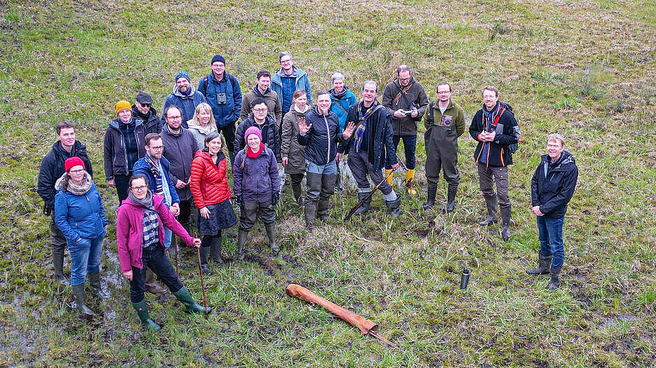 Researchers of the Wetscapes project in the field. 