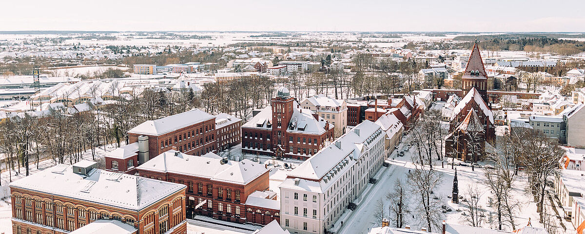 Stock photo university in snowy weather